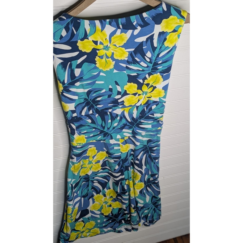 Lands End Womens Dress Fits 6-8 Stretchy Spring Summer Floral Tropical Resort - Picture 4 of 6